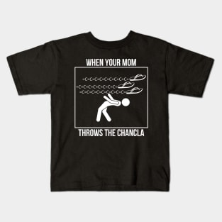 La Chancla Mexican Meme Dodging Bullet Time Parody Kids T-Shirt